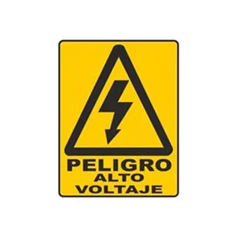 SEÑALAMIENTO DE PRECAUCIÓN ALTO VOLTAJE 20X25 CM.